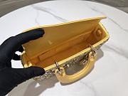 Fortok Dior Small D-Joy Bag Yellow Smooth Calfskin And Satin With Bead Embroidery 22 x 12 x 6 cm - 4