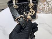 Fortok Dior Small Lady Bag Black Smooth Calfskin And Satin With Bead Embroidery 20 x 17 x 8 cm - 6