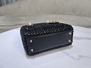 Fortok Dior Small Lady Bag Black Smooth Calfskin And Satin With Bead Embroidery 20 x 17 x 8 cm - 3