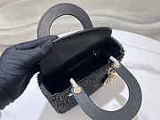 Fortok Dior Small Lady Bag Black Smooth Calfskin And Satin With Bead Embroidery 20 x 17 x 8 cm - 2