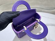 Fortok Dior Small Lady Bag Purple Smooth Calfskin And Satin With Bead Embroidery 20 x 17 x 8 cm - 6