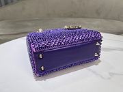 Fortok Dior Small Lady Bag Purple Smooth Calfskin And Satin With Bead Embroidery 20 x 17 x 8 cm - 4