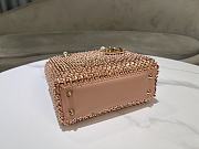 Fortok Dior Small Lady Bag Brown Smooth Calfskin And Satin With Bead Embroidery 20 x 17 x 8 cm - 6