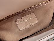 Fortok Dior Small Lady Bag Brown Smooth Calfskin And Satin With Bead Embroidery 20 x 17 x 8 cm - 4