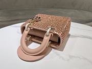 Fortok Dior Small Lady Bag Brown Smooth Calfskin And Satin With Bead Embroidery 20 x 17 x 8 cm - 5