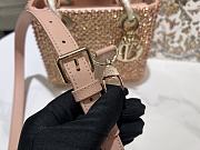 Fortok Dior Small Lady Bag Brown Smooth Calfskin And Satin With Bead Embroidery 20 x 17 x 8 cm - 3