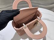 Fortok Dior Small Lady Bag Brown Smooth Calfskin And Satin With Bead Embroidery 20 x 17 x 8 cm - 2