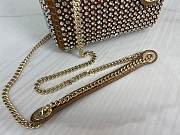 Fortok Dior Mini Lady Dior Bag Square-motif Embroidery Set with Pink Strass and White Round Beads 17 x 15 x 7 cm - 3