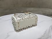 Fortok Dior Mini Lady Dior Bag Square-motif Embroidery Set with White Strass and Round Beads 17 x 15 x 7 cm - 6