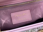 Fortok Dior Mini Lady Dior Bag Square-motif Embroidery Set with Pink Strass and Round Beads 20 x 16.5 x 8 cm - 4