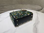 Fortok Dior Mini Lady Dior Bag Square-motif Embroidery Set with Black Strass and Green Tree Details 20 x 16.5 x 8 cm - 5