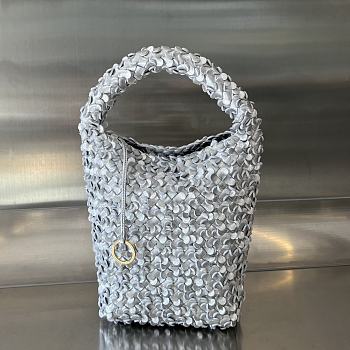 Fortok Bottega Veneta Cabat Bucket Shiny Silver 35.5x21x13cm