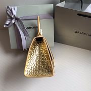 Fortok Balenciaga Hourglass Shiny Crocodile Leather Gold 23x10x14cm - 6