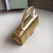 Fortok Balenciaga Hourglass Shiny Crocodile Leather Gold 23x10x14cm - 5