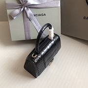 Fortok Balenciaga Hourglass Shiny Crocodile Leather Black 19x8x13cm - 2