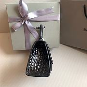 Fortok Balenciaga Hourglass Shiny Crocodile Leather Full Black 19x8x13cm - 5