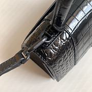 Fortok Balenciaga Hourglass Shiny Crocodile Leather Full Black 23x10x14cm - 5