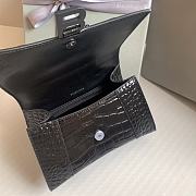 Fortok Balenciaga Hourglass Shiny Crocodile Leather Full Black 23x10x14cm - 3