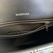 Fortok Balenciaga Hourglass Shiny Crocodile Leather Full Black 23x10x14cm - 2