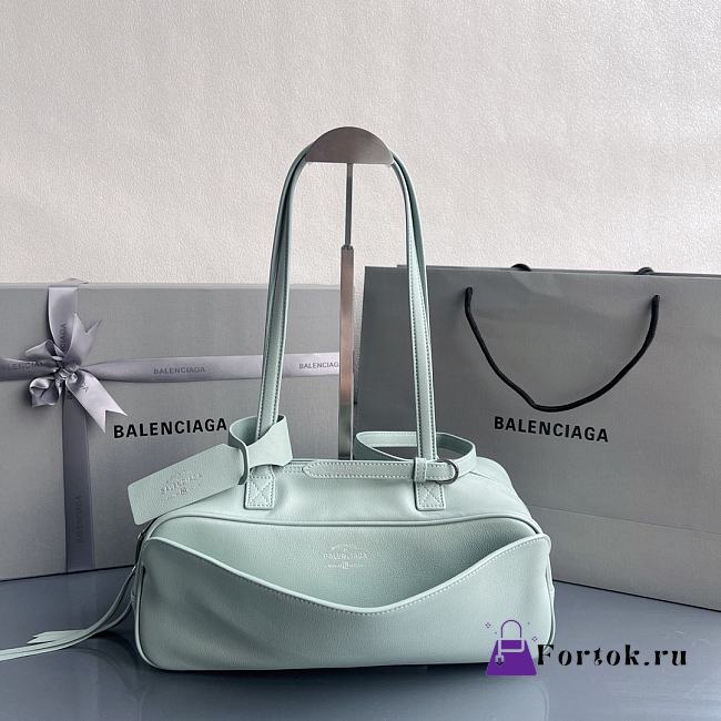 Fortok Balenciaga Carrie Bowling Blue Mint Small Bag 31x12x12cm - 1