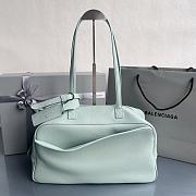 Fortok Balenciaga Carrie Bowling Blue Mint Large Bag 36x16X18.7cm - 1