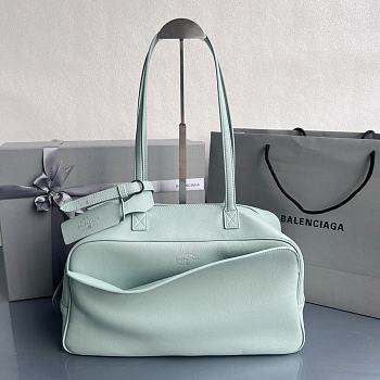 Fortok Balenciaga Carrie Bowling Blue Mint Large Bag 36x16X18.7cm