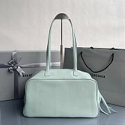 Fortok Balenciaga Carrie Bowling Blue Mint Large Bag 36x16X18.7cm - 5