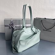 Fortok Balenciaga Carrie Bowling Blue Mint Large Bag 36x16X18.7cm - 4