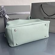 Fortok Balenciaga Carrie Bowling Blue Mint Large Bag 36x16X18.7cm - 2