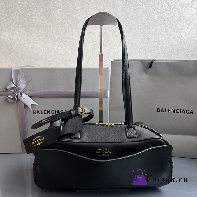 Fortok Balenciaga Carrie Bowling Black Small Bag Gold Hardware 31x12x12cm - 1