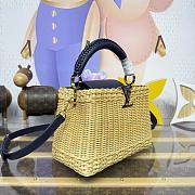 Fortok Louis Vuitton Large Capucines Raffia Blue 27*18*9cm - 3