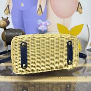 Fortok Louis Vuitton Small Capucines Raffia Blue 21*8*14cm - 4