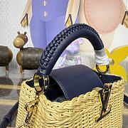 Fortok Louis Vuitton Small Capucines Raffia Blue 21*8*14cm - 6