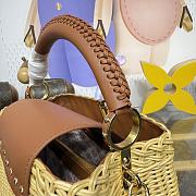 Fortok Louis Vuitton Small Capucines Raffia Brown 21*8*14cm - 3