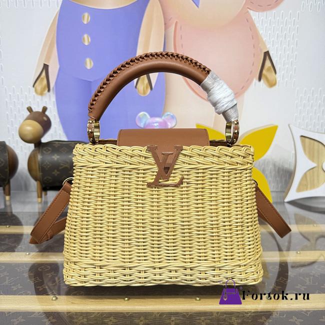 Fortok Louis Vuitton Large Capucines Raffia Brown 27*18*9cm - 1