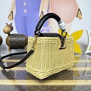 Fortok Louis Vuitton Small Capucines Raffia Black 21*8*14cm - 5