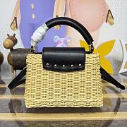 Fortok Louis Vuitton Small Capucines Raffia Black 21*8*14cm - 6