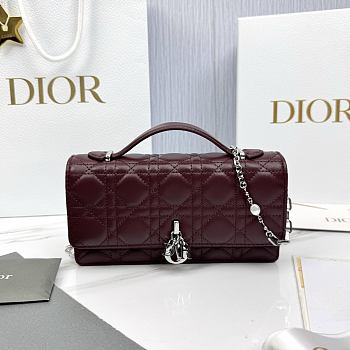 Fortok Dior My Dior Mini Bag Plum Cannage Lambskin 21 x 11.5 x 4.5cm