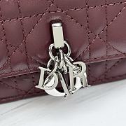 Fortok Dior My Dior Mini Bag Plum Cannage Lambskin 21 x 11.5 x 4.5cm - 5