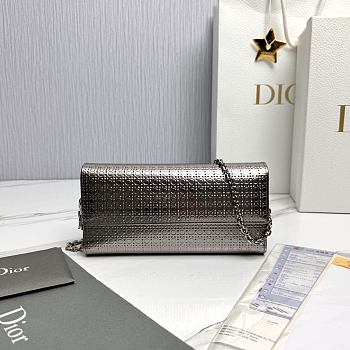 Fortok Lady Dior Pouch with Chain Grey 21cm