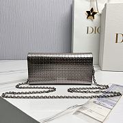 Fortok Lady Dior Pouch with Chain Grey 21cm - 6