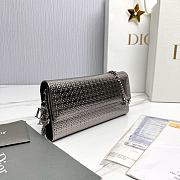 Fortok Lady Dior Pouch with Chain Grey 21cm - 5