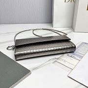 Fortok Lady Dior Pouch with Chain Grey 21cm - 2