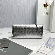 Fortok Lady Dior Pouch with Chain Silver 21cm - 1