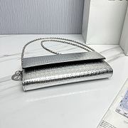 Fortok Lady Dior Pouch with Chain Silver 21cm - 6