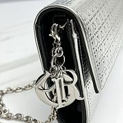 Fortok Lady Dior Pouch with Chain Silver 21cm - 3
