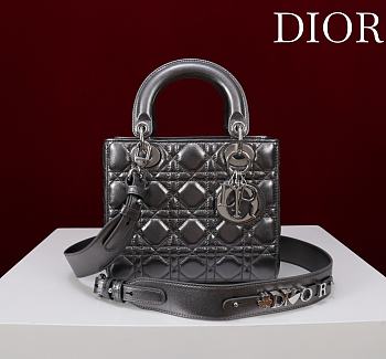 Fortok Dior Lady Dior ABC Bag Shiny Grey 20*16*8cm 
