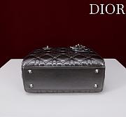 Fortok Dior Lady Dior ABC Bag Shiny Grey 20*16*8cm  - 3