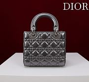 Fortok Dior Lady Dior ABC Bag Shiny Grey 20*16*8cm  - 5