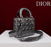 Fortok Dior Lady Dior ABC Bag Shiny Grey 20*16*8cm  - 4